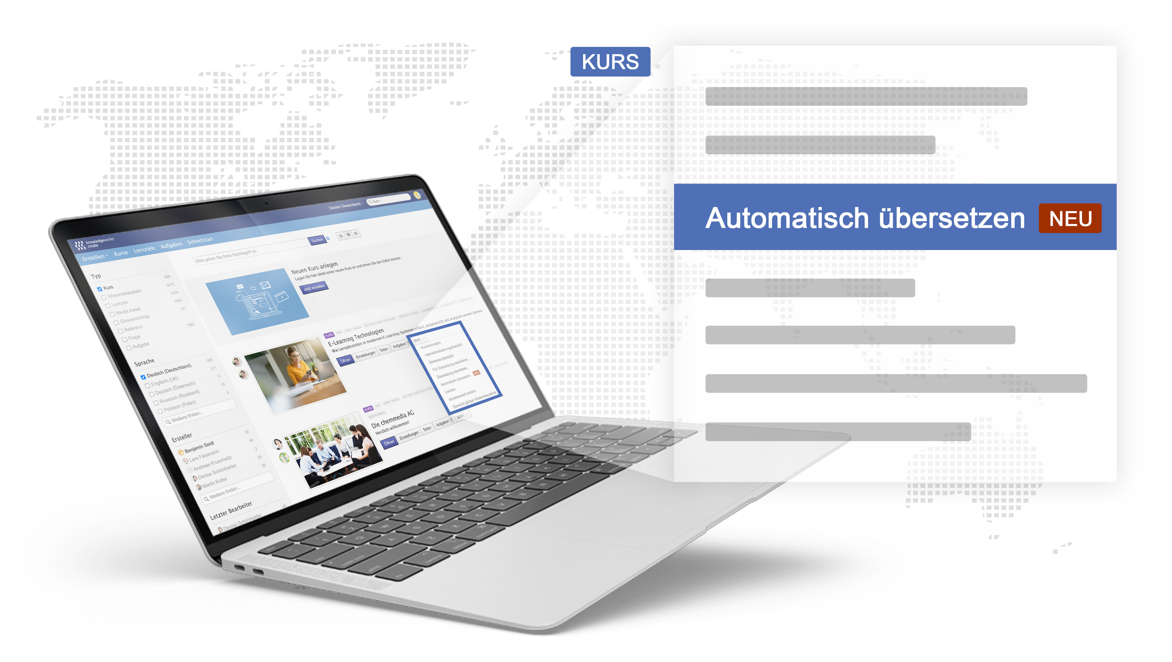 Visualisierung Übersetzungsfeature in Knowledgeworker Create